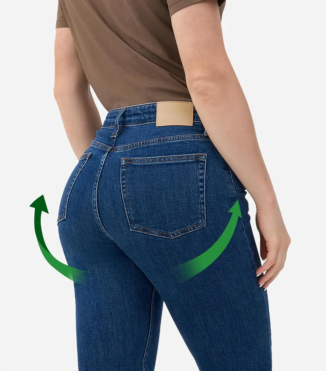 Jeans for Women Regular Tapered Medium-Stretch Jeans Denim Stretchy Trendy Pants Trouser