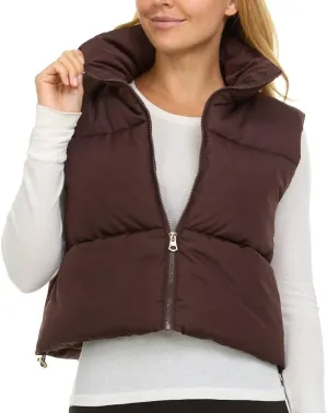 Jessica Simpson Cropped Puffer Vest Women, Sleeveless Womens Outerwear Vests