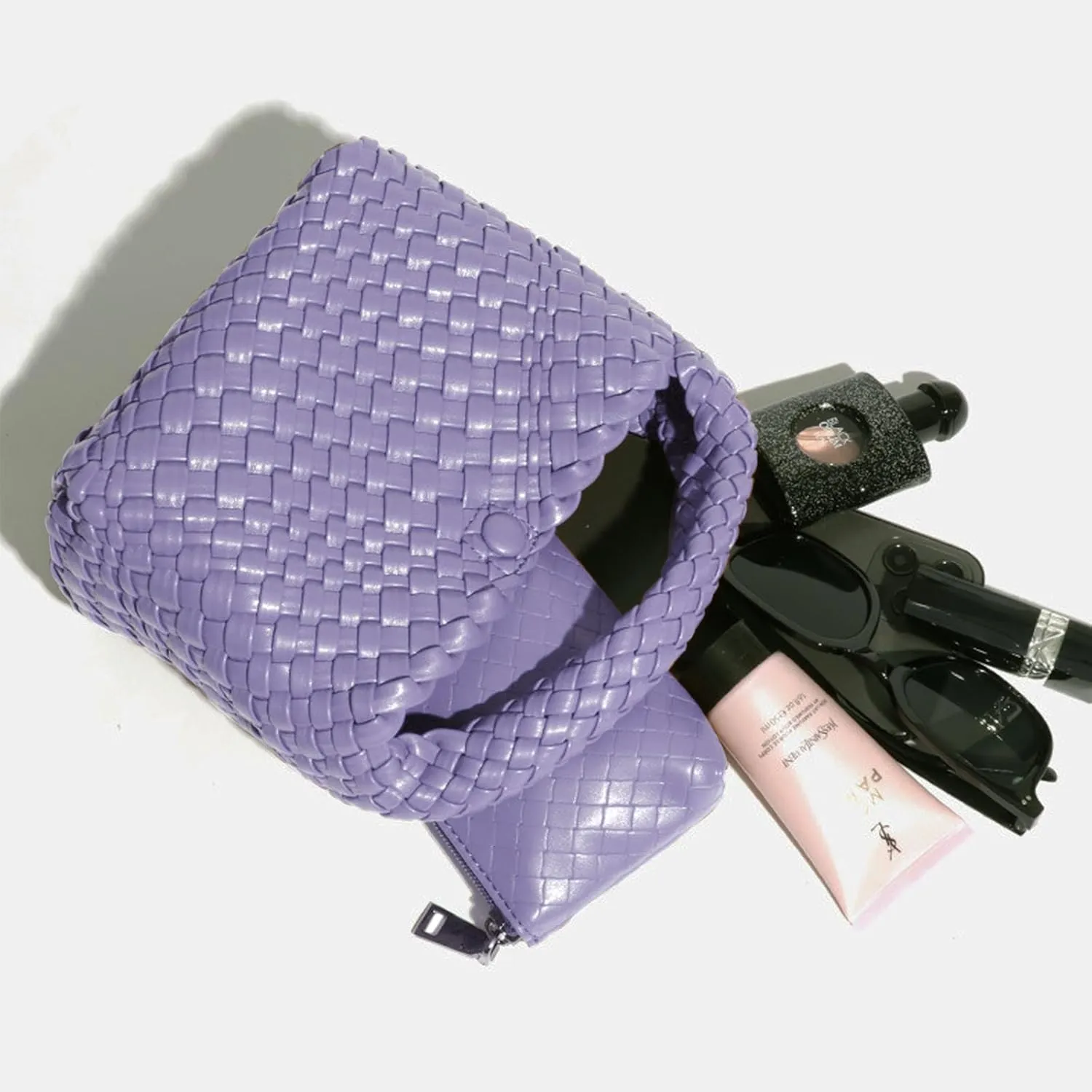 JINMANXUE Small Hand Woven Handbags for Women Shoulder Crossbody Bag Purses Cassual Top Handle Bags Hobo Curved Tote Bag