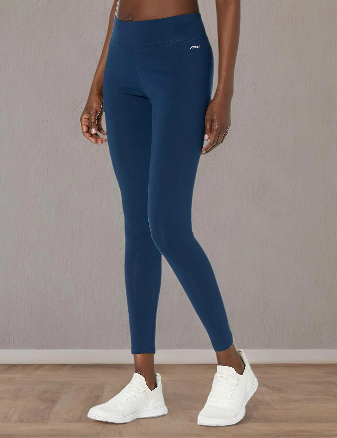 Jockey Women's Active Cotton Stretch Wide Waistband Ankle Leggings