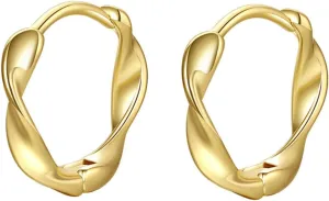 KESYOO Twisted Hoops Earrings for Women Chic Earrings Minimalist Ear Accessories for Lightweight and Stylish Jewelry 1 Pair