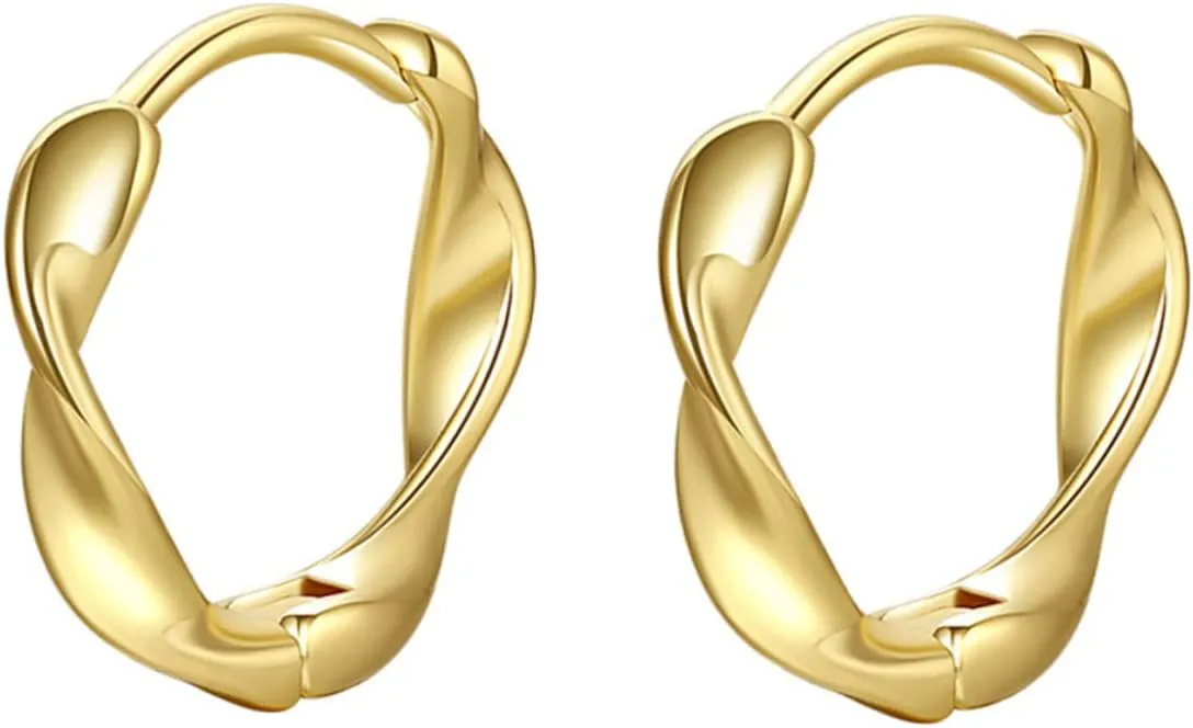 KESYOO Twisted Hoops Earrings for Women Chic Earrings Minimalist Ear Accessories for Lightweight and Stylish Jewelry 1 Pair