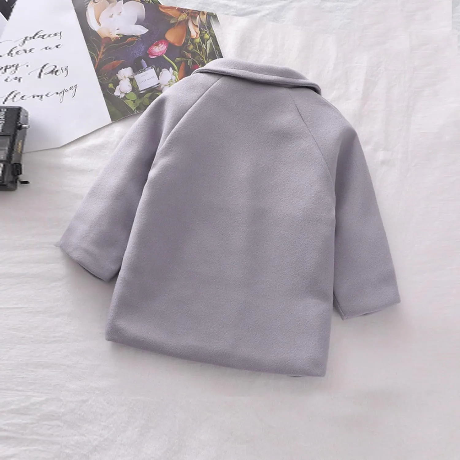 Kids Baby Girls Coat Jacket Warm Jacket Winter Simple Breasted Trench Coat Outwear Wool Blend Coat for 18M-6T