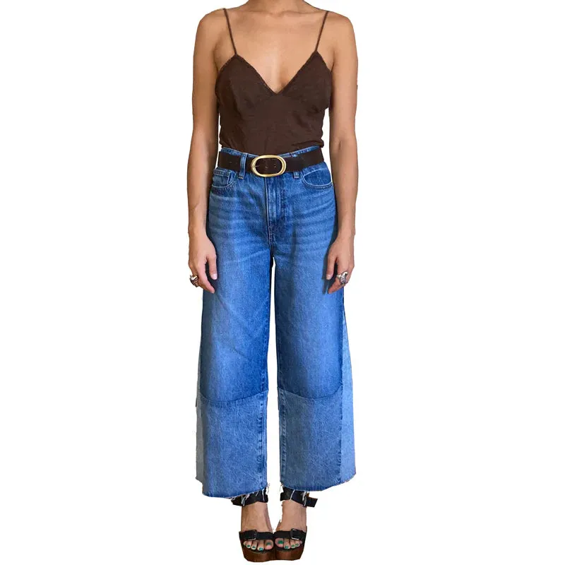 Kim White Classic Oval Belt - Chocolate Leather