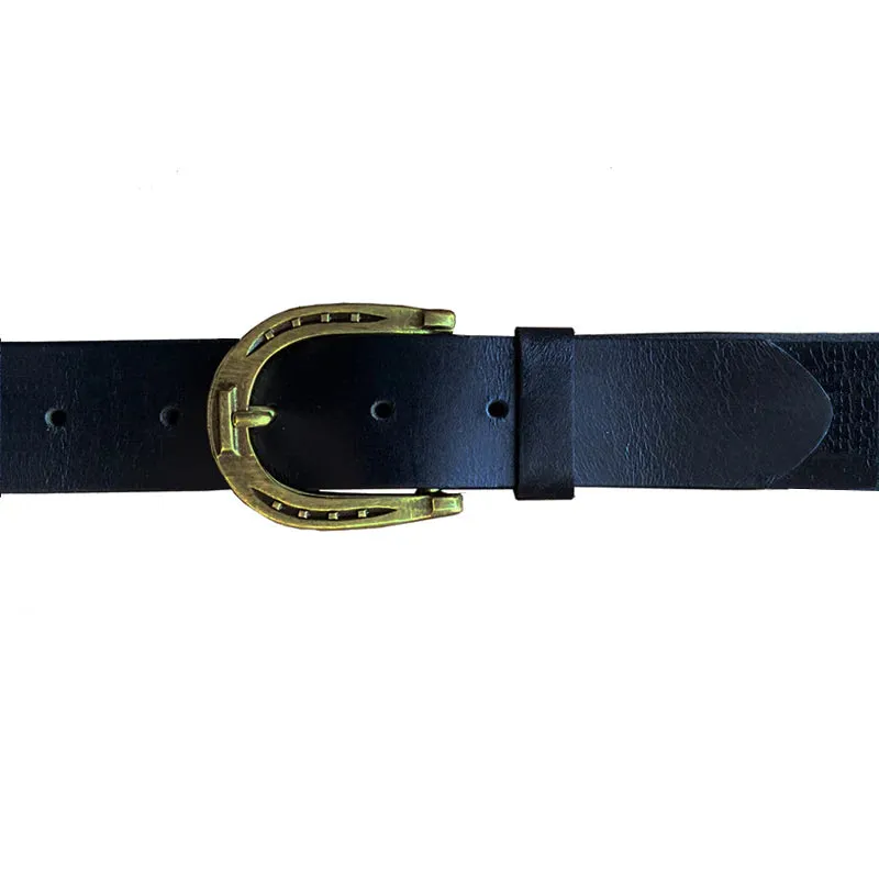 Kim White Horseshoe Belt - Black