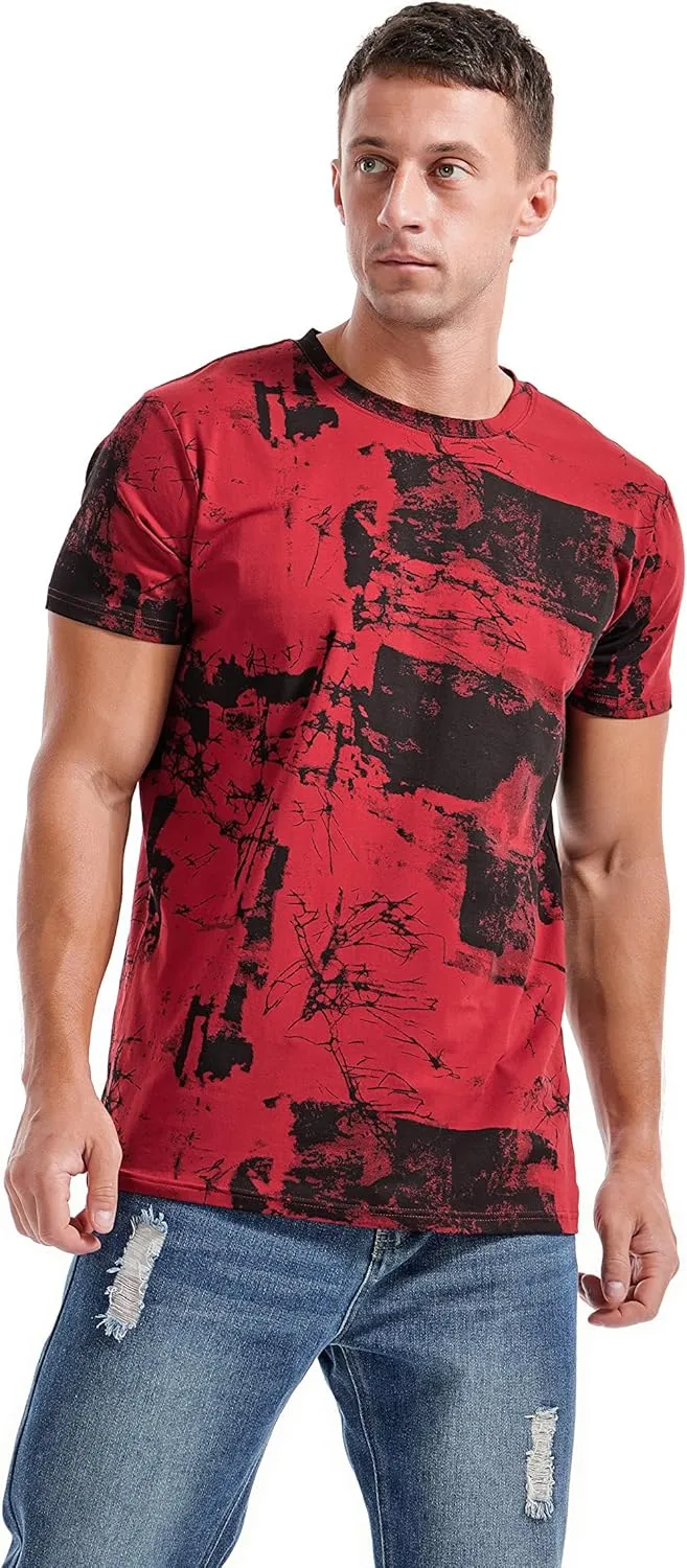 KLIEGOU Mens Hipster Hiphop Tees - Fashion Print T-Shirts
