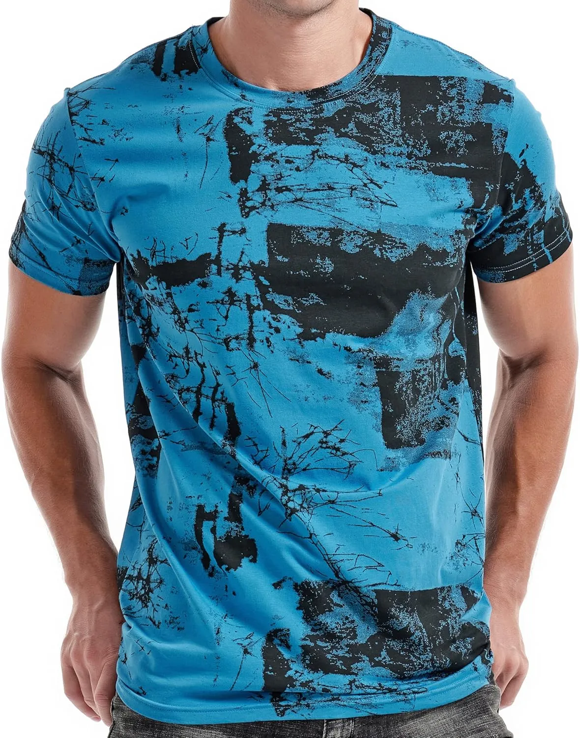 KLIEGOU Mens Hipster Hiphop Tees - Fashion Print T-Shirts
