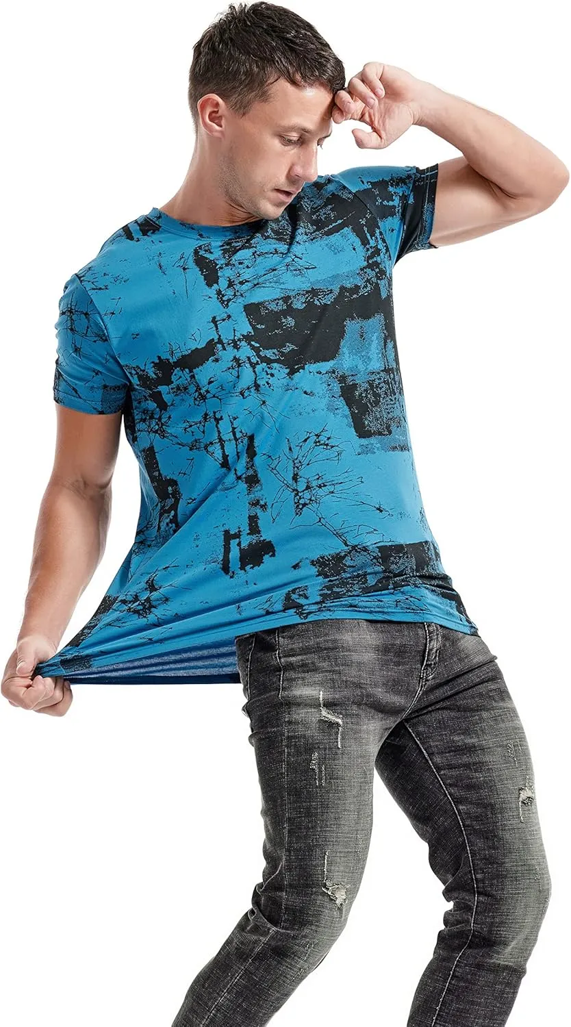 KLIEGOU Mens Hipster Hiphop Tees - Fashion Print T-Shirts