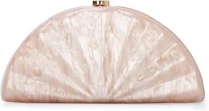 KUANG! Fan Shell Acrylic Clutch Handbag Marble Unique Purse Shell Clutch Evening Bag for Party