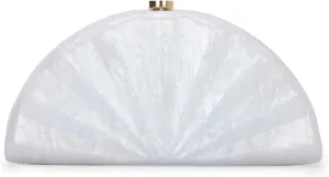KUANG! Fan Shell Acrylic Clutch Handbag Marble Unique Purse Shell Clutch Evening Bag for Party