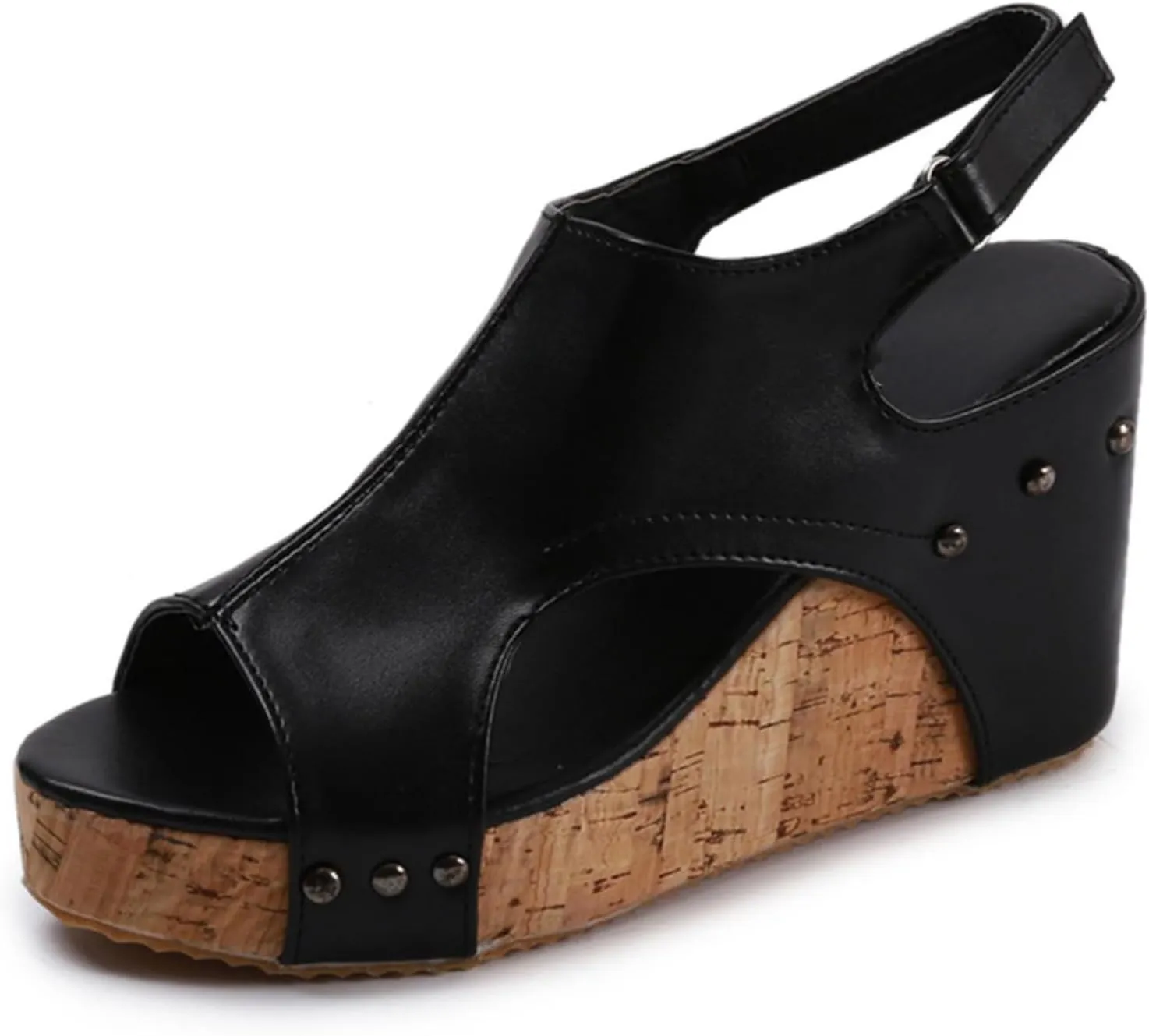 Ladmiple Platform Sandals Women Dressy Comfy Wedges Sandals Slip on Ankle Strap Open Toe Comfortable Casual Summer Dress Shoe