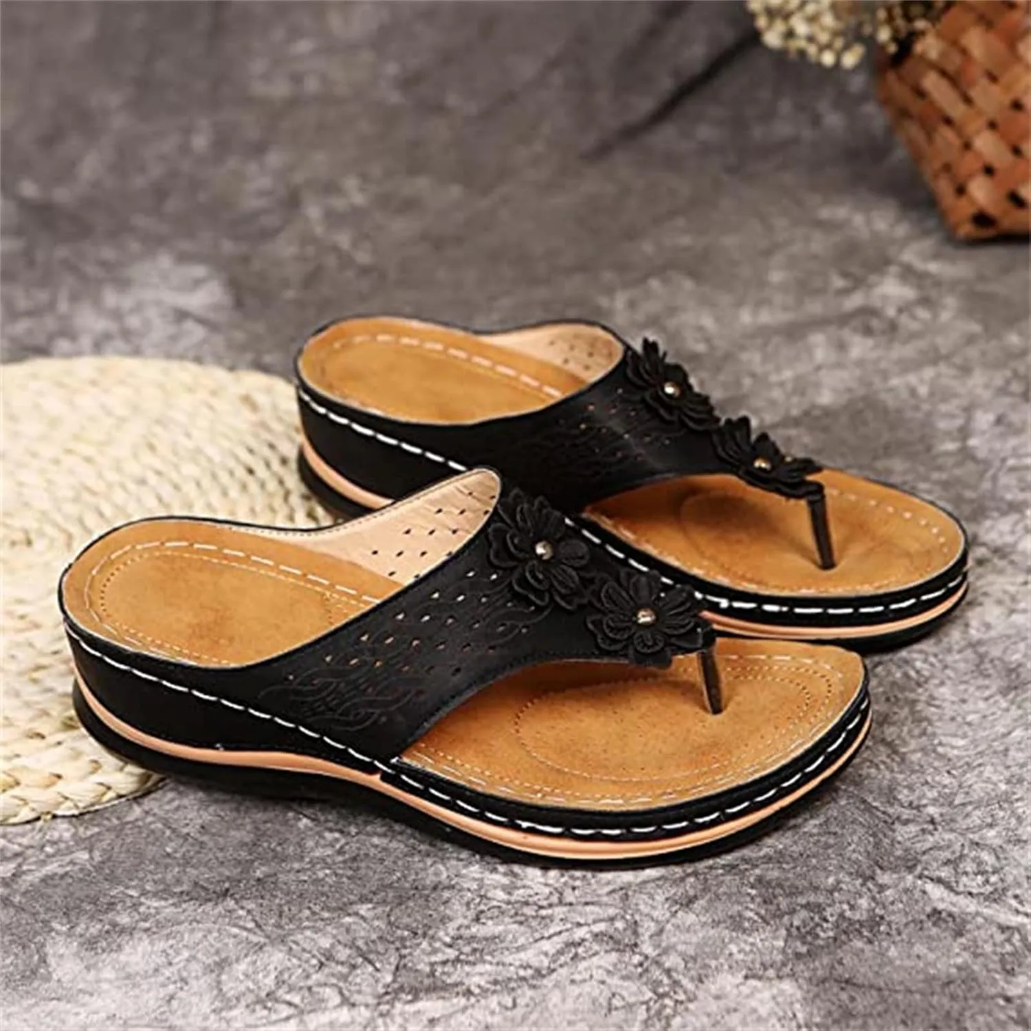 Ladmiple Sandals for Women Casual Summer 2023 Orthopedic Sandals Arch Support Slippers Roman Open Toe Flip Flops Shoes