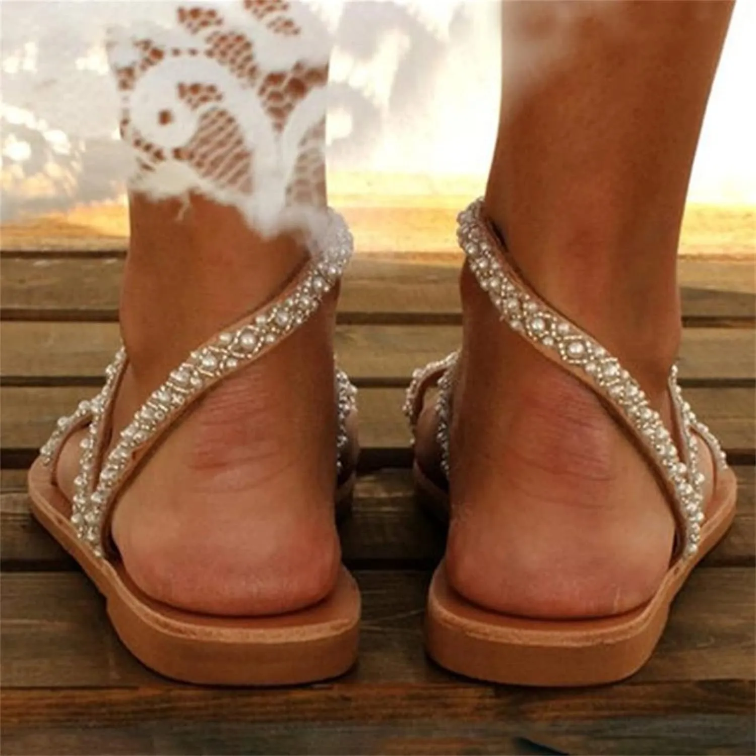 Ladmiple Sandals for Women Dressy Summer,Womens Casual Cute Bow Knot Shoes Sandals Comfy Beach Wide Width Flats Sandal