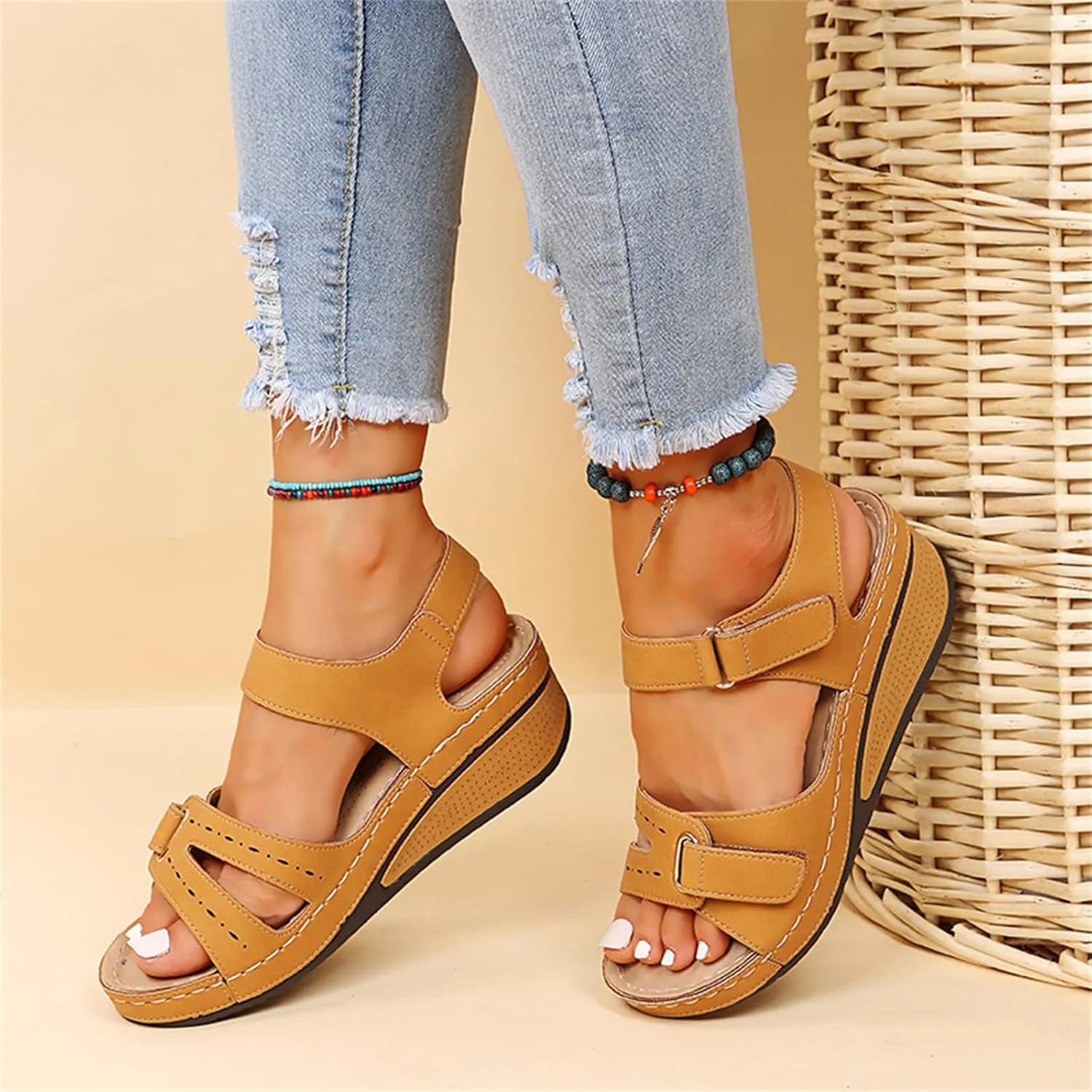 Ladmiple Womens Sandal Comfortable Causal 2023 Summer Flip Flop with Arch Support Beach Roman Open Toe Orthopedic Sandal