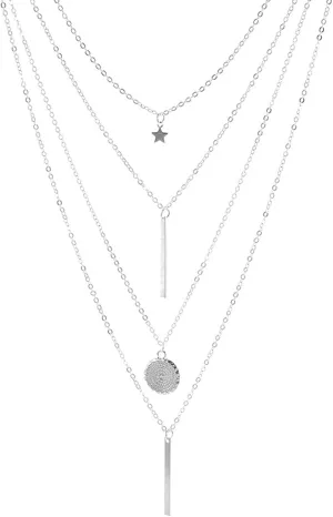 Layered Choker Necklaces for Women Gold Layered Necklaces Star Bar Coin Pendant Necklace Jewelry Gift