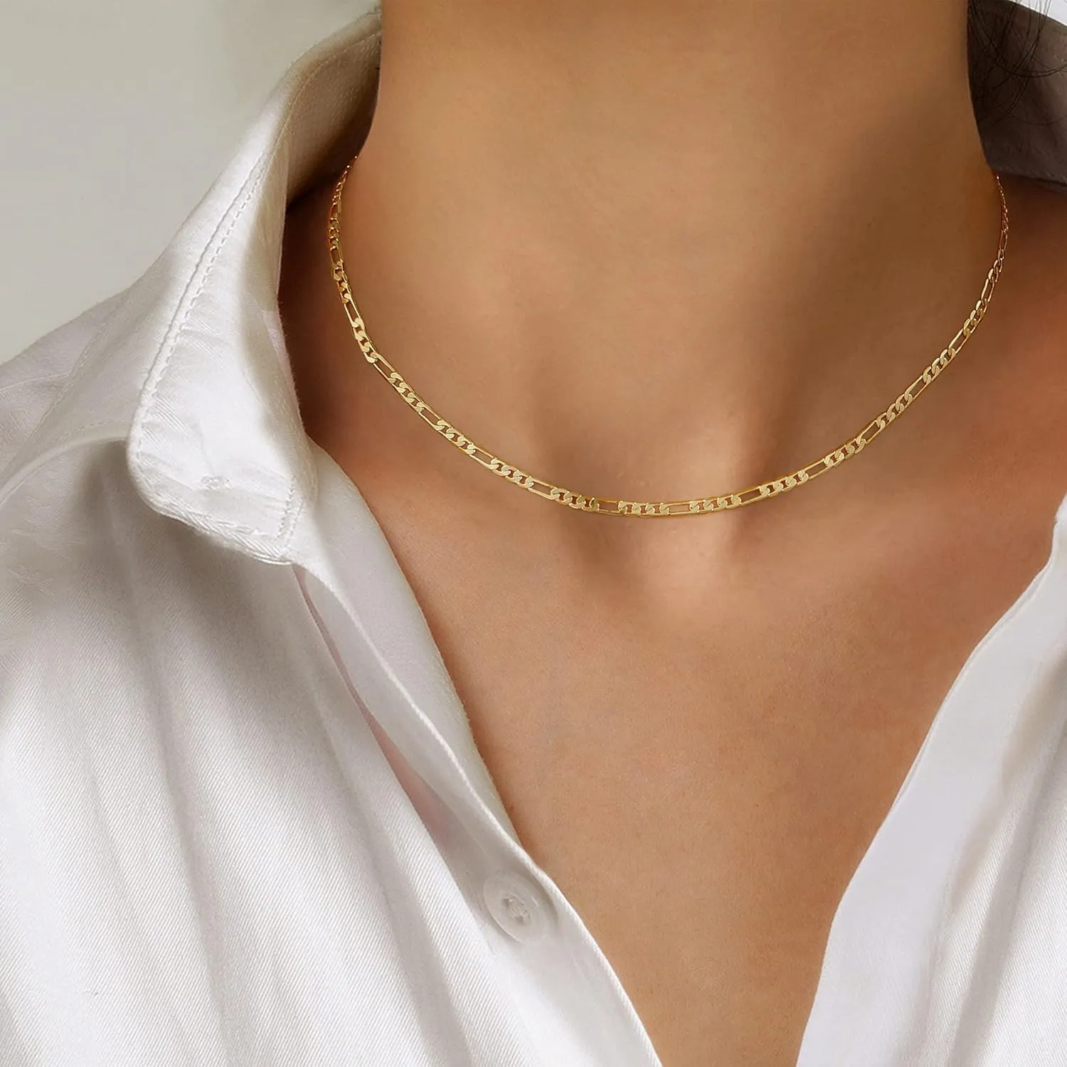 Layered Initial Necklaces for Women, 14K Gold Plated Paperclip Chain Necklace Round Gold Necklace Letter Pendant Layering Initial Necklaces for Women Gold Jewelry for Women Gifts