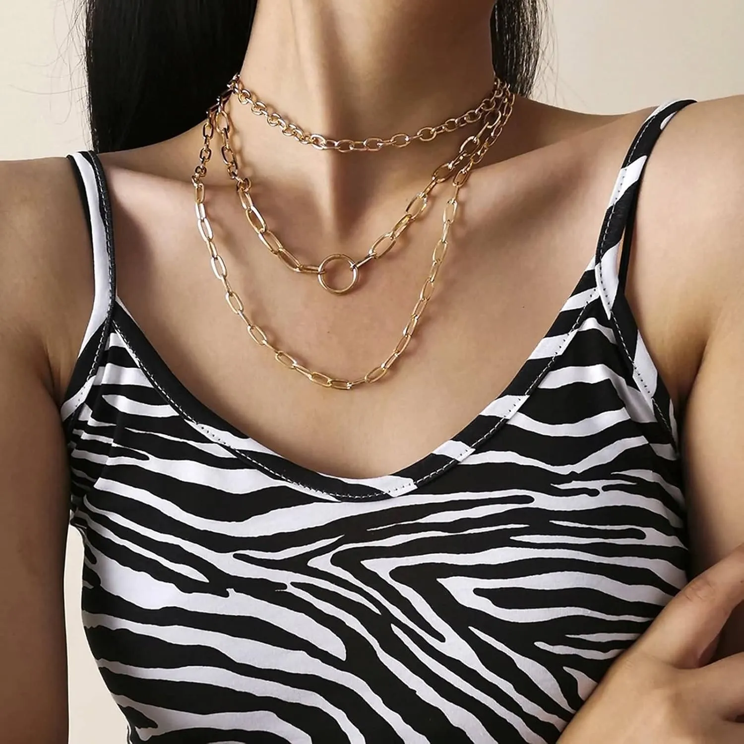 Layered Necklace, Dainty Layering Necklaces for Women Circle Chain Chain Necklaces Jewelry Gifts, 3 Pieces