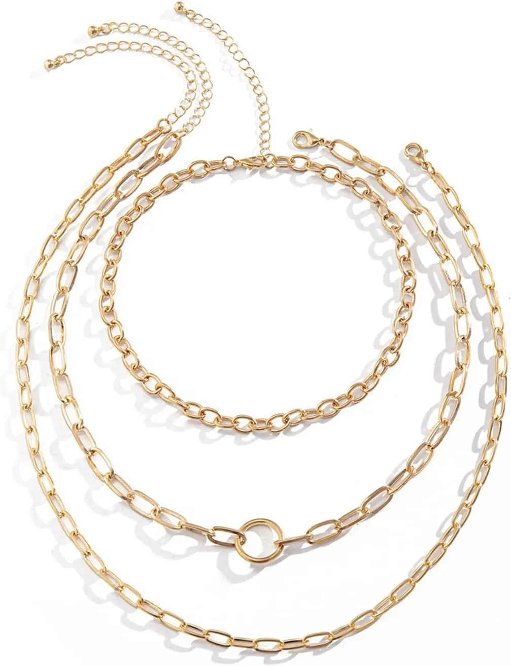 Layered Necklace, Dainty Layering Necklaces for Women Circle Chain Chain Necklaces Jewelry Gifts, 3 Pieces