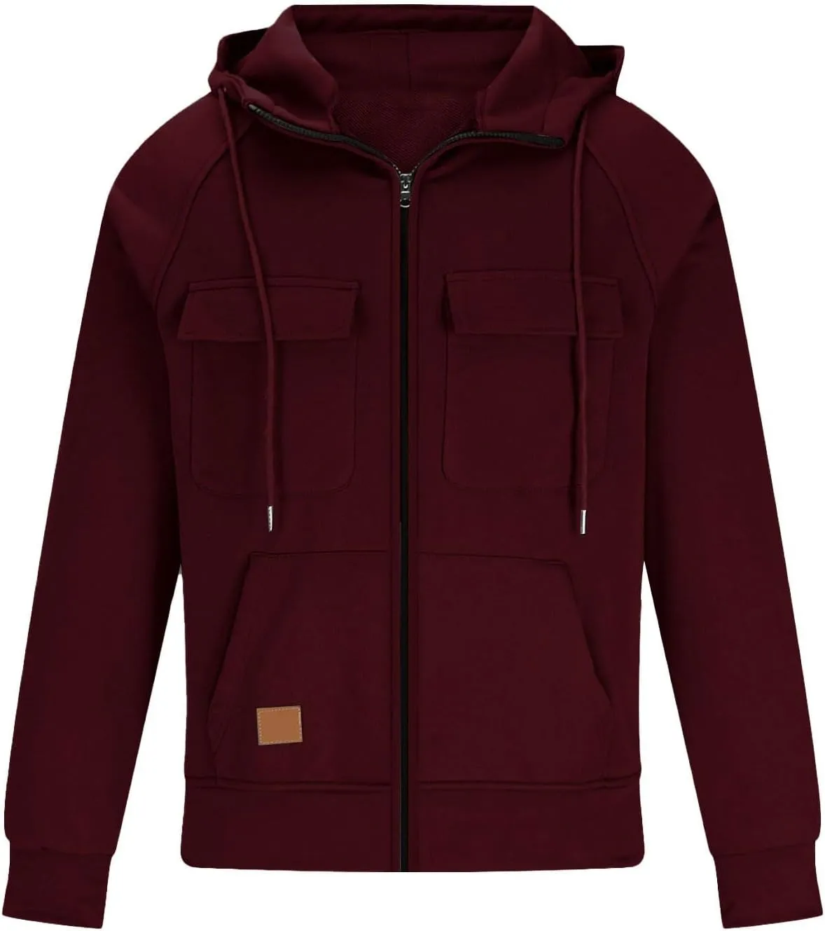 LCMTWX Black Sweatshirt Winter Vintage Long Sleeve Hoodie Half Zipper Hooded Sweatshirt Top Workwear Multi Pocket Outdoor
