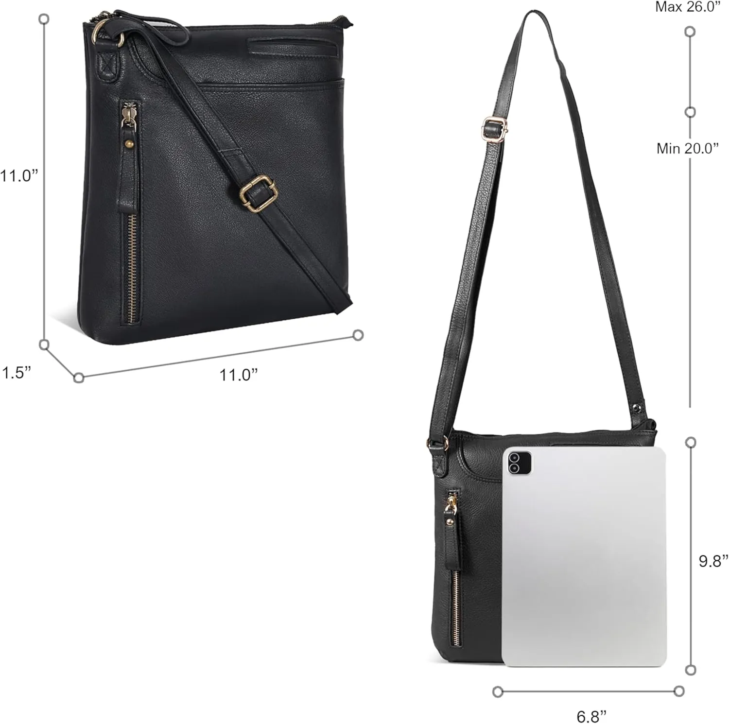Leather Crossbody Bags for Women - Ladies Sling Handbags - Medium Cross body Purses Handbags - Purses For Women