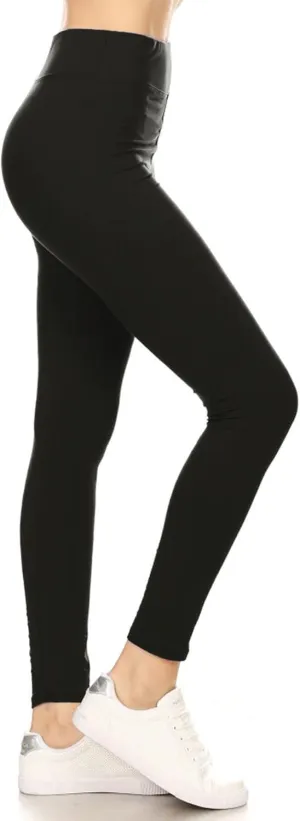 Leggings Depot High Waisted Leggings for Women Buttery Smooth & Soft Women's Solid Yoga - Reg, Plus, 1X3X, 3X5X