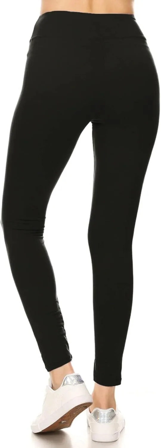Leggings Depot High Waisted Leggings for Women Buttery Smooth & Soft Women's Solid Yoga - Reg, Plus, 1X3X, 3X5X