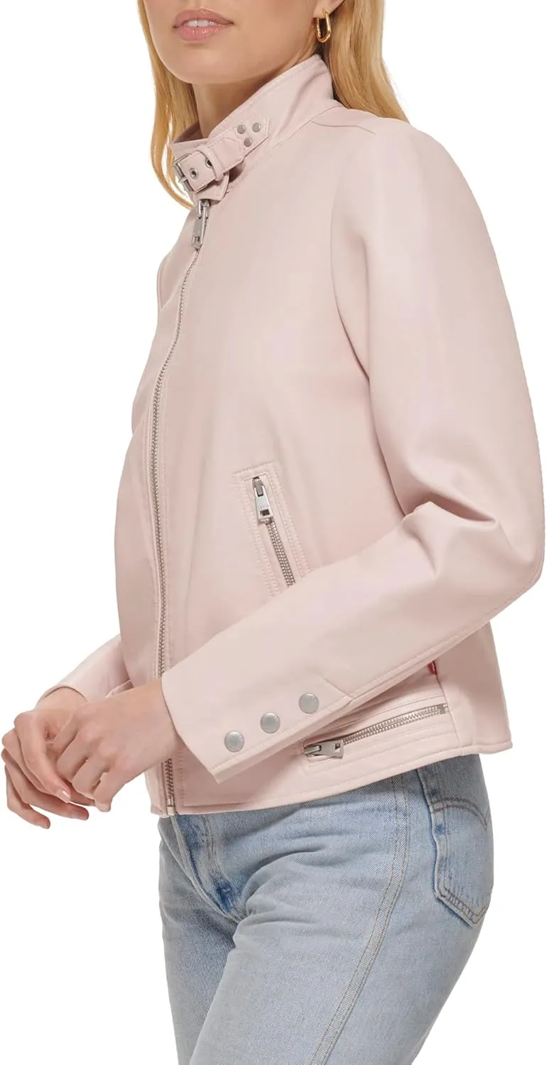 Levi's womens Faux Leather Motocross Racer Jacket (Standard and Plus)