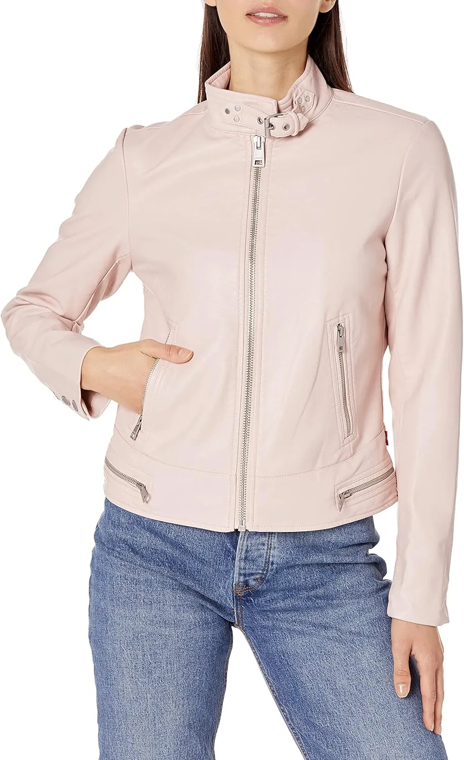 Levi's womens Faux Leather Motocross Racer Jacket (Standard and Plus)