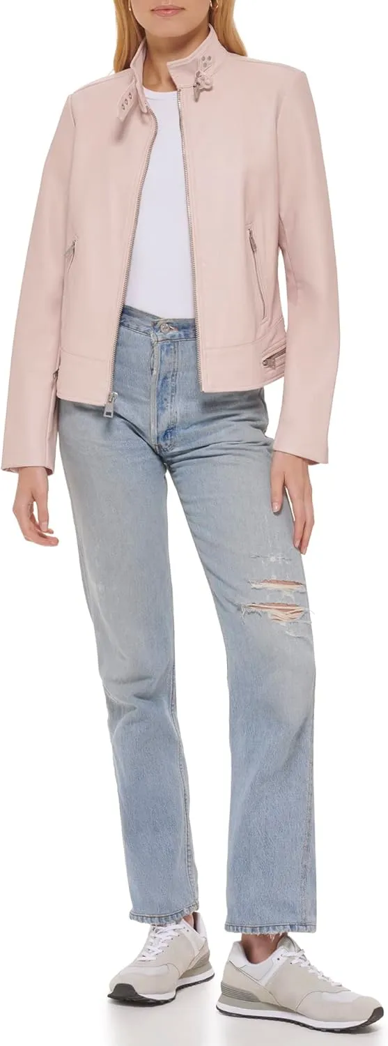 Levi's womens Faux Leather Motocross Racer Jacket (Standard and Plus)