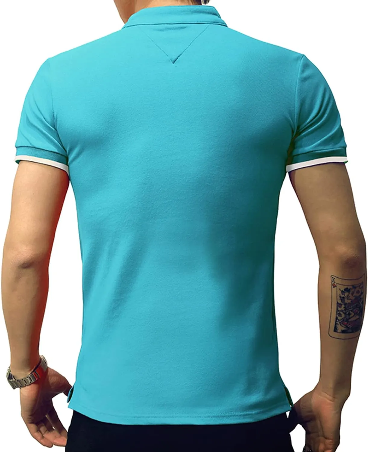 LOGEEYAR Mens Fashion Polo Henley Shirts Short/Long Sleeve Casual T-Shirts Slim Fit Cotton Polo Shirts for Men