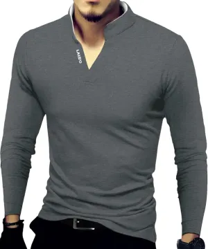 LOGEEYAR Mens Fashion Polo Henley Shirts Short/Long Sleeve Casual T-Shirts Slim Fit Cotton Polo Shirts for Men