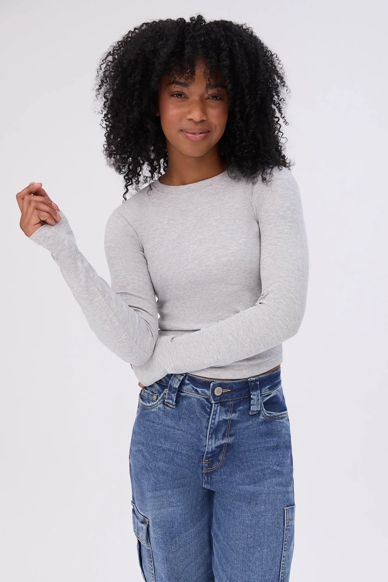 Long Sleeve Crew Neck Baby Tee