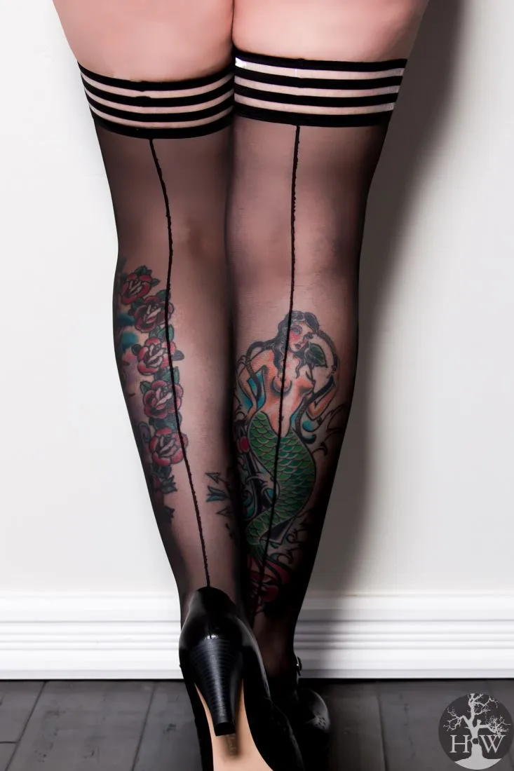 Lucious Lois- Plus Size Seamed Stockings