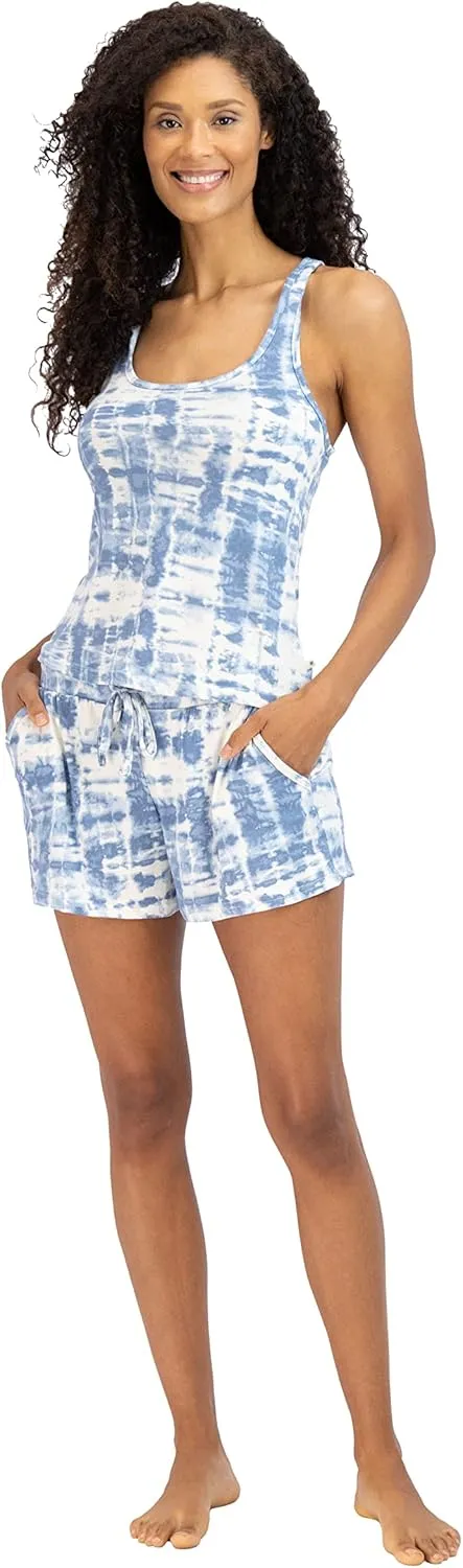 Lucky Brand Womens 2-Piece Pajama Set  Soft Sleepwear with Cross Back Tank Top and Sleep Shorts