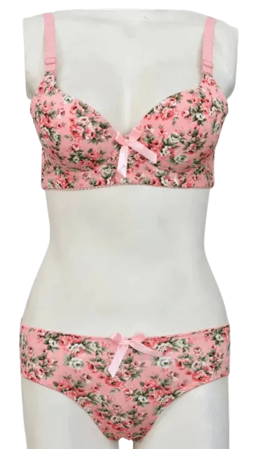 Luxury bra and panty sets price in Pakistan Spring Flowers Padded bra panty sets