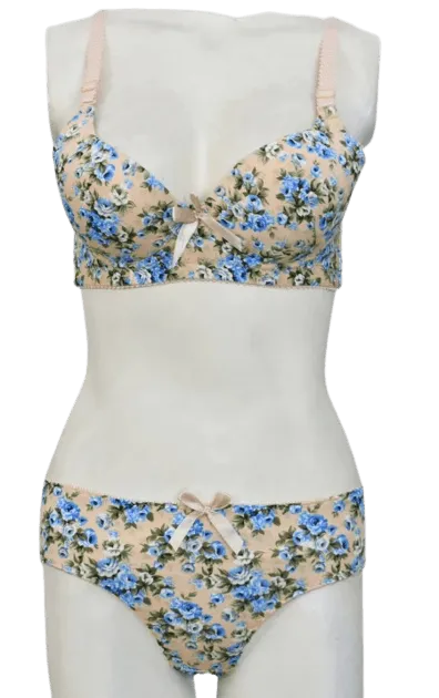 Luxury bra and panty sets price in Pakistan Spring Flowers Padded bra panty sets
