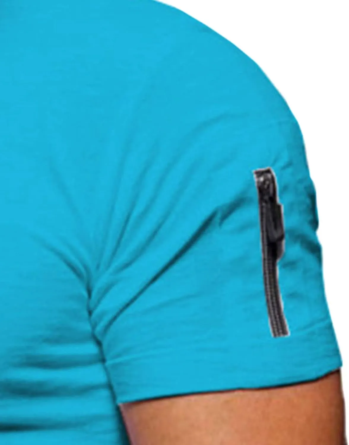 Maiyifu-GJ Men's V Neck Muscle Workout Athletic T-Shirt Bodybuilding Fashion Short Sleeve Slim Fit Zipper Tee Top