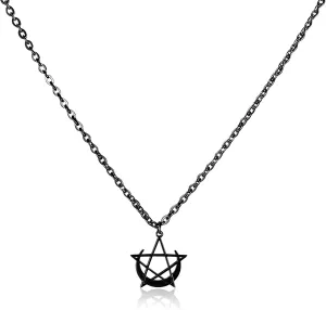 Manfnee Crescent Moon Choker Necklace, Black Moon Star Necklace,Gothic Necklaces, Stainless Steel pendant Necklaces