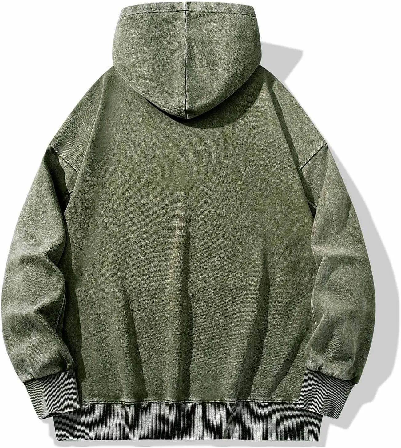 Men Casual Hoodies Plush Cotton Pullover Long Sleeve Oversized Sweatshirt Vintage Heavyweight Hoodie Men Streetwear