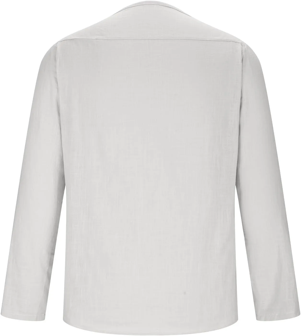Men Long Sleeve Cotton Linen Tee Shirts Loose Crew Neck Solid Color Pullover Casual Fashion Comfort T-Shirts