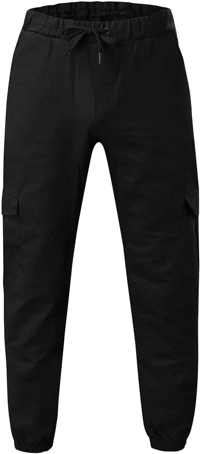 Mens 2023 Fashion Joggers Hiking Sweatpants Drawstring Waist Pants Work Sports Loose Fit Trousers with Pockets