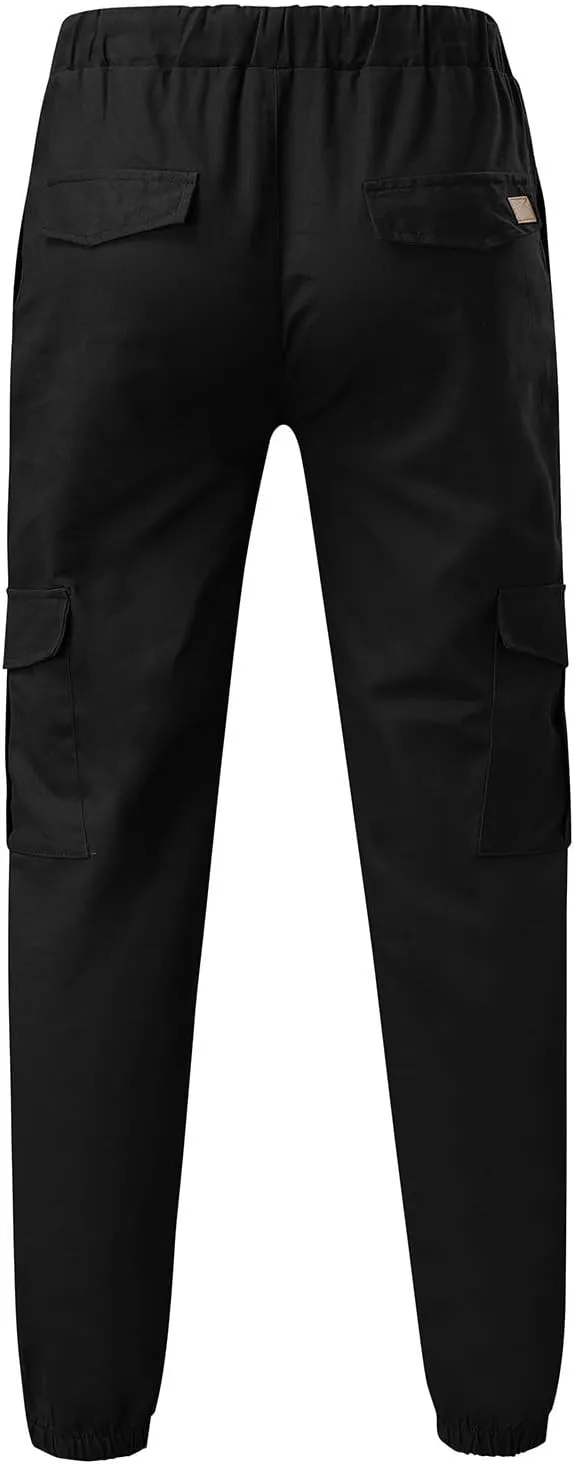 Mens 2023 Fashion Joggers Hiking Sweatpants Drawstring Waist Pants Work Sports Loose Fit Trousers with Pockets