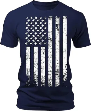 Mens 4Th of July Shirt Short Sleeve Slim Fit Cotton USA Patriotic T Shirts Comfy Casual Summer Graphic American Flag Shirts