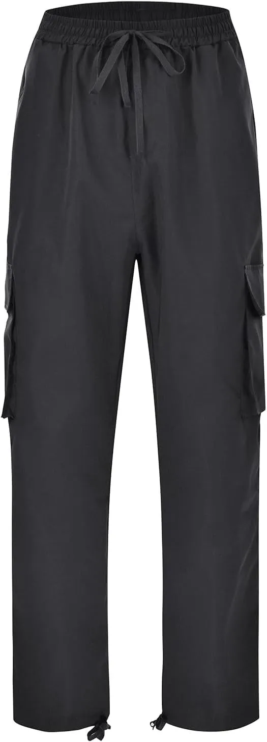 Men's Causal Cargo Pants Athletic Trousers Outdoor Fitness Pants Sweatpants Loose Fit Hiking Joggers with Pockets