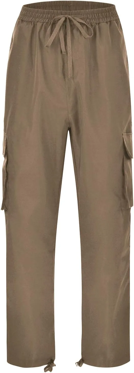 Men's Causal Cargo Pants Athletic Trousers Outdoor Fitness Pants Sweatpants Loose Fit Hiking Joggers with Pockets