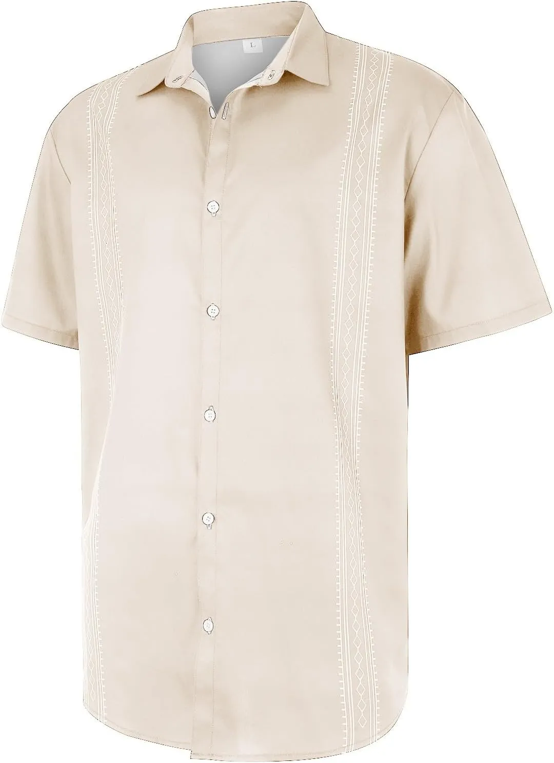 Men's Cuban Guayabera Shirt Short Sleeve Button Down Big Tall Shirts Loose Fit Casual Summer Beach Hippie Shirts