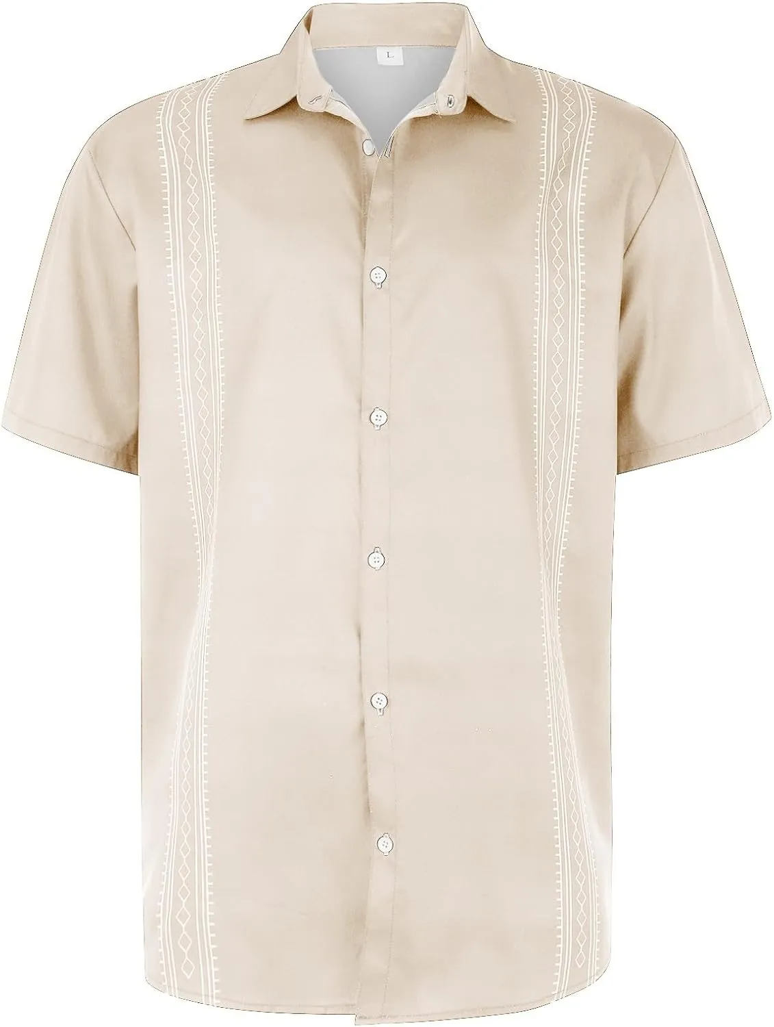 Men's Cuban Guayabera Shirt Short Sleeve Button Down Big Tall Shirts Loose Fit Casual Summer Beach Hippie Shirts