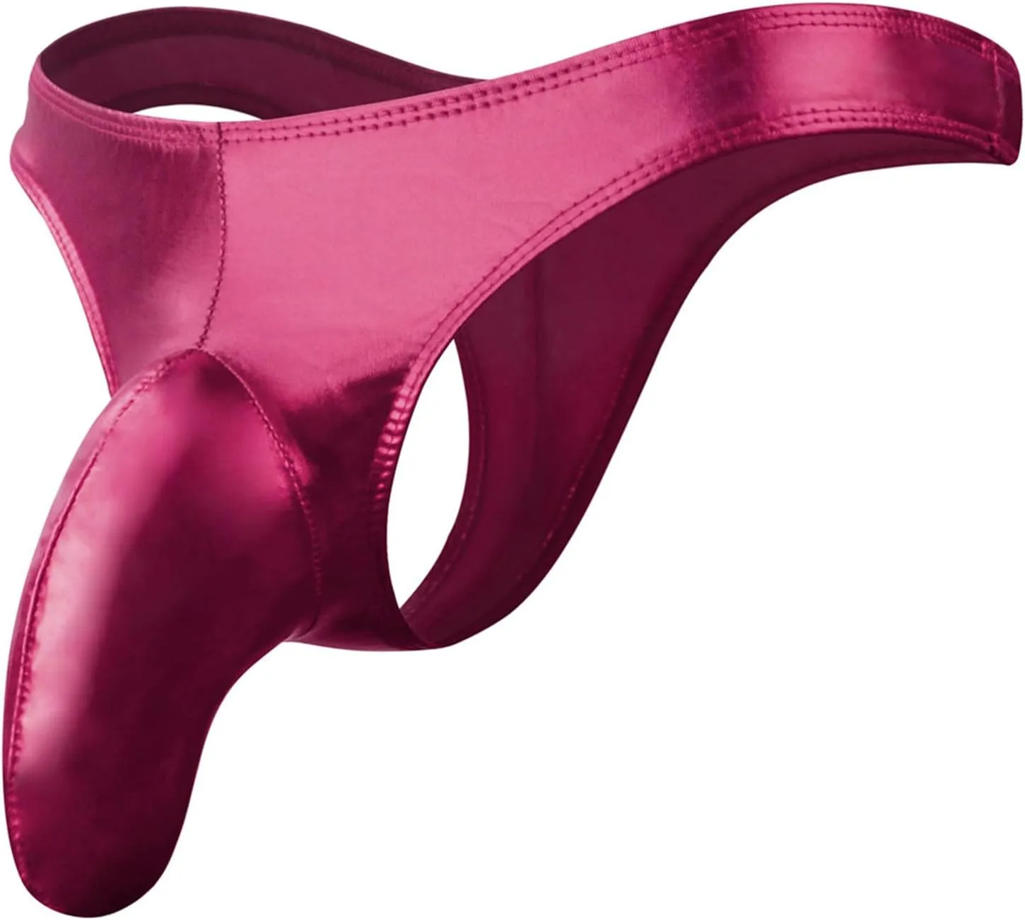 Men's Fashion Sretch G-string PU Lether T Back Micro Thong Sexy Elephant Trunk Buttock Lift Underwear Erotic Briefs