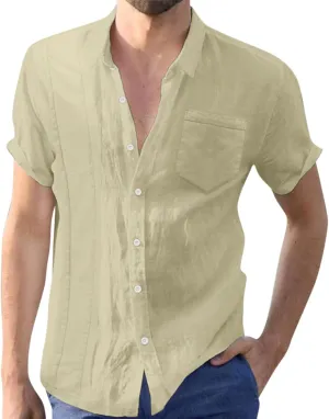 Mens Hawaiian Shirts Short Sleeve Button Down Vintage Graphic Printed Loose Fit Breathable Tropical Beach Tops