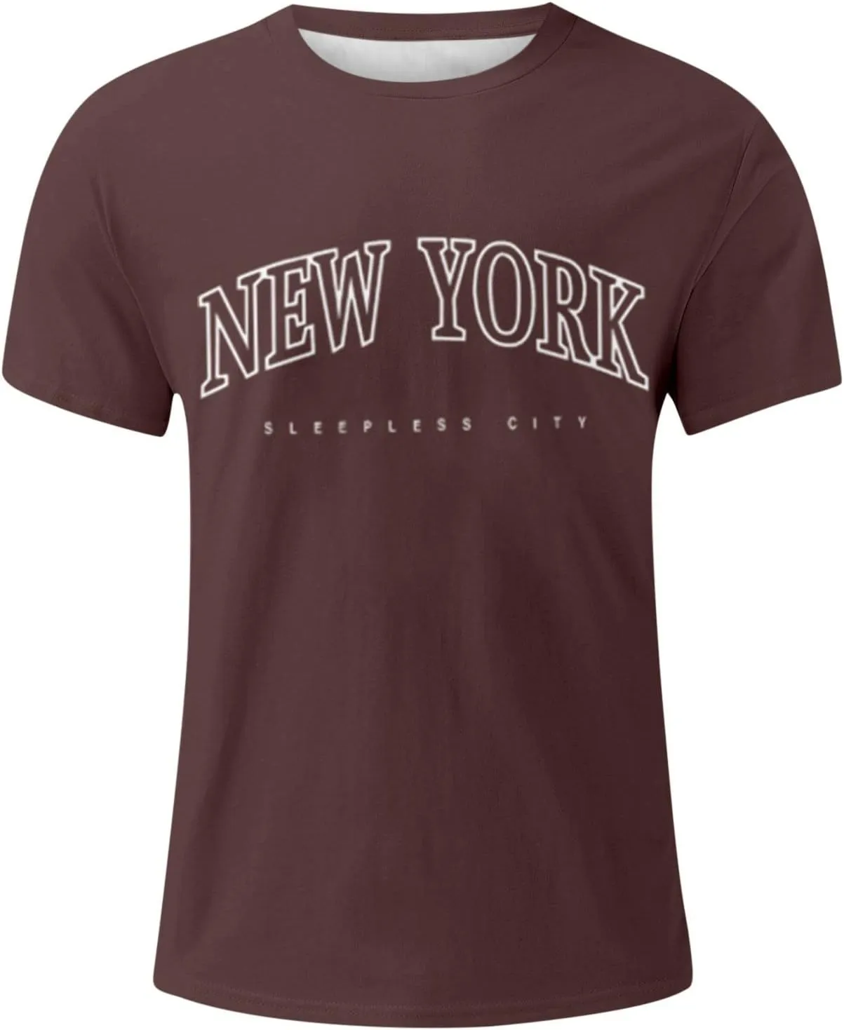 Men's Letter Graphic Tees T Shirts Round Neck Short Sleeve Summer T-Shirt Stylish Gym Workout Tops Tops